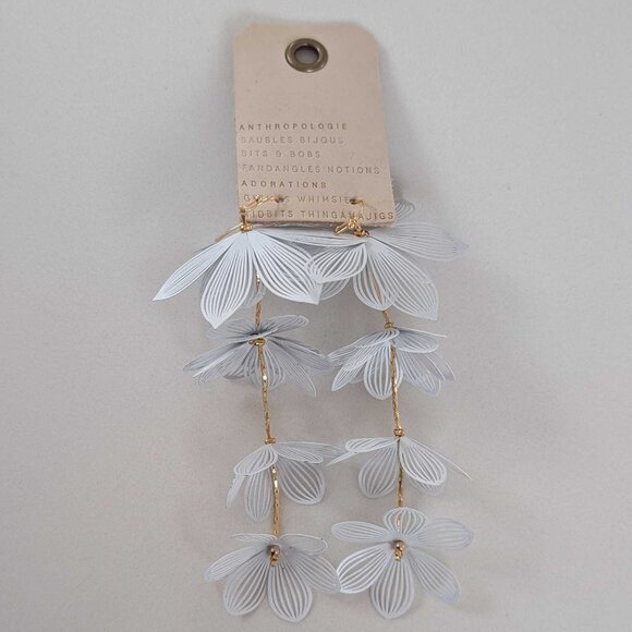 NEW Anthropologie Sunset Painted Floral Drop Earrings - Picture 3 of 5